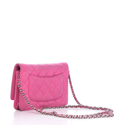 Chanel Iridescent Caviar Quilted Wallet on Chain WOC Pink 3 of 13