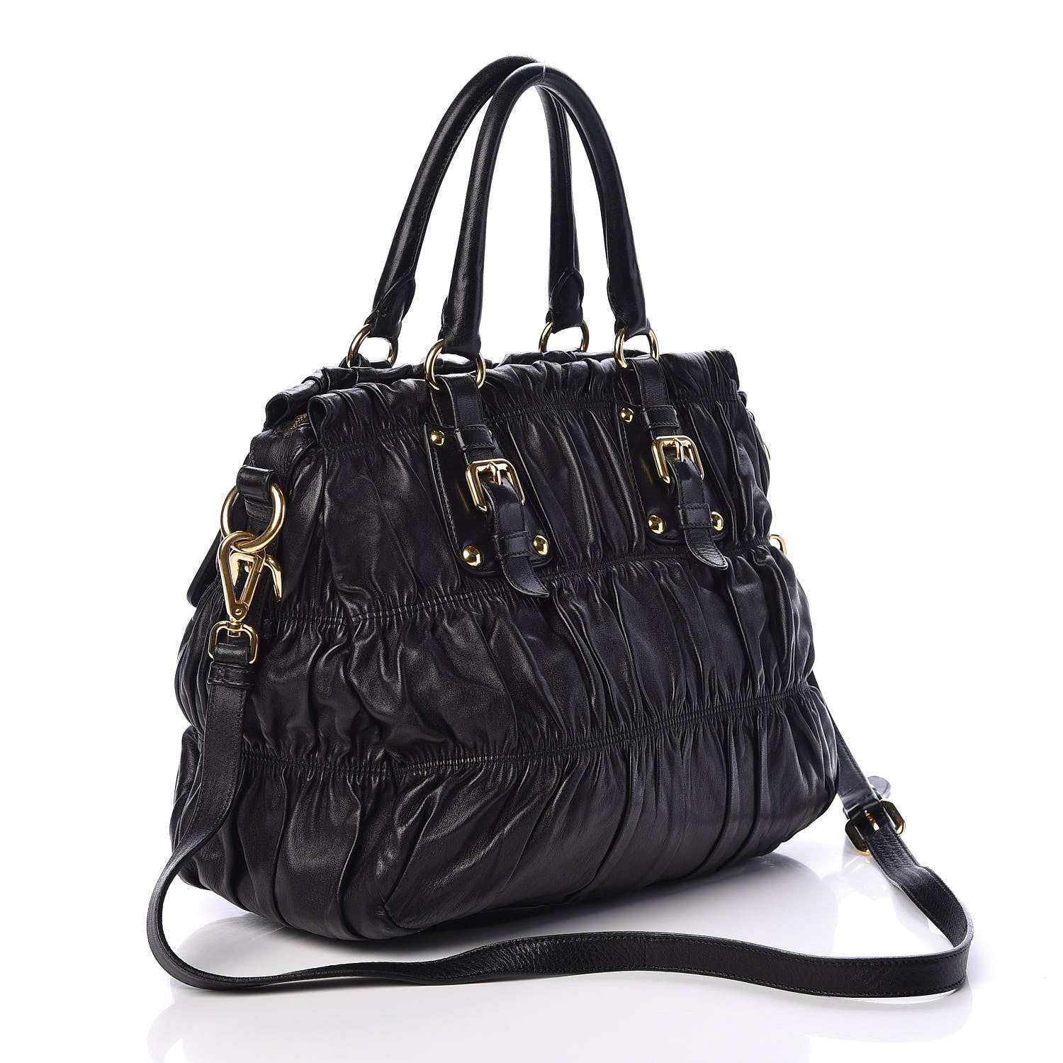 Prada Nappa Gaufre Tote Black 3 of 9