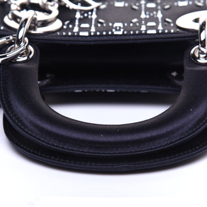 Christian Dior Satin Crystal Cannage Mini Lady Dior Navy 10 of 12