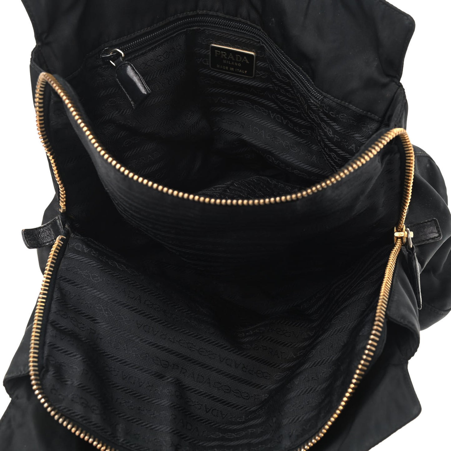 Tessuto Nylon Chain Shoulder Bag Black