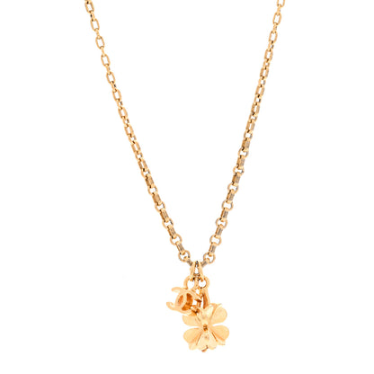 Chanel Metal CC Clover Necklace Gold 4 of 6