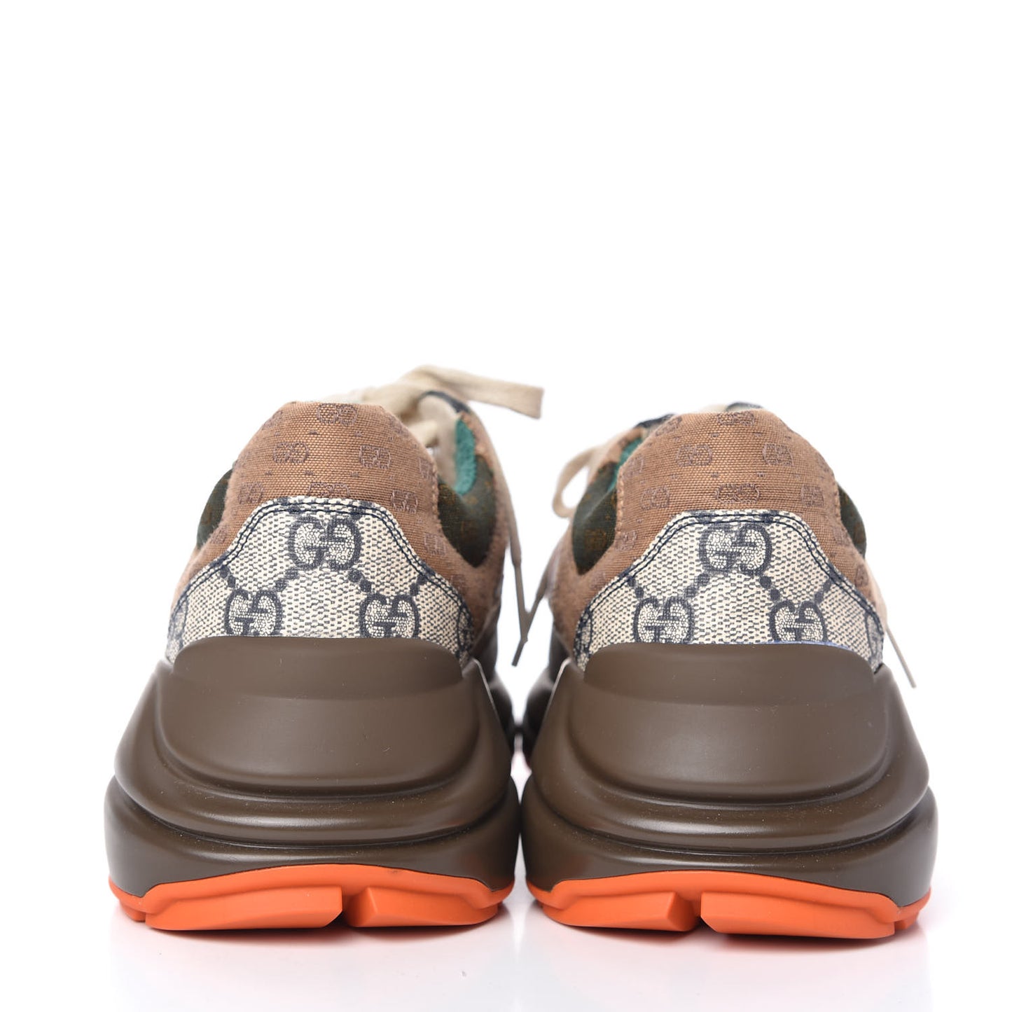 GG Supreme Monogram Mix Monogram Womens Rhyton Sneakers 36.5 Bordeaux Beige Ebony