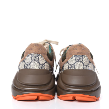 Gucci GG Supreme Monogram Mix Monogram Womens Rhyton Sneakers 36.5 Bordeaux Beige Ebony 6 of 8