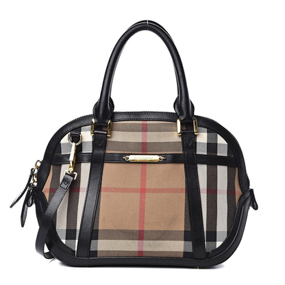 Burberry Bridle Calfskin House Check Small Orchard Bowling Bag Black 1 of 20