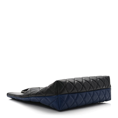 Chanel Lambskin Quilted Small Urban Delight Tote Black Blue 4 of 8
