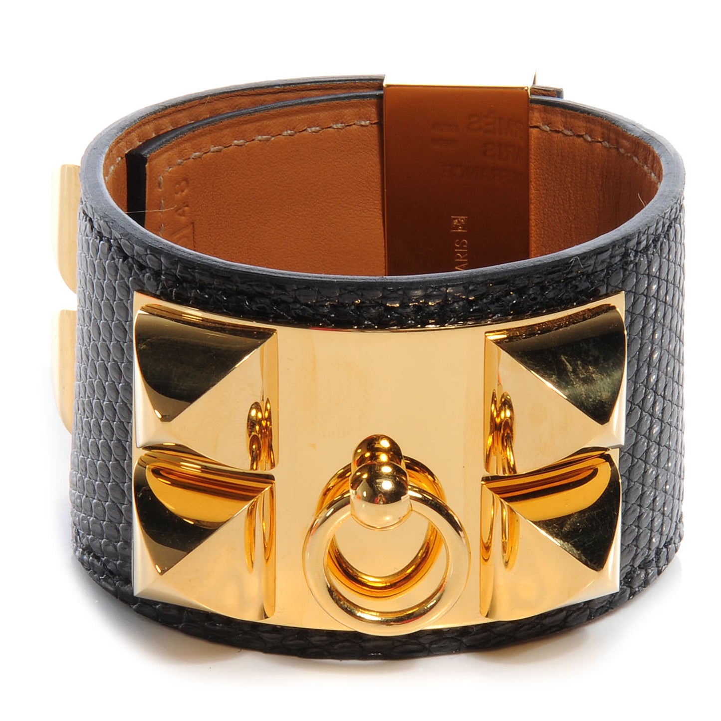 Lizard Collier de Chien CDC Bracelet Noir