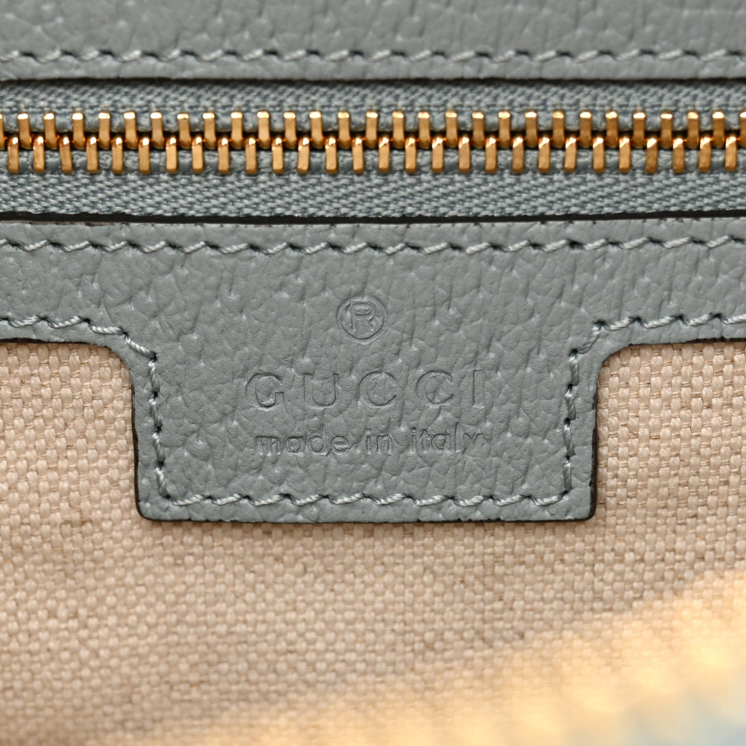 Gucci GG Supreme Monogram Textured Calfskin Web Super Mini Ophidia Shoulder Bag Light Blue 6 of 10