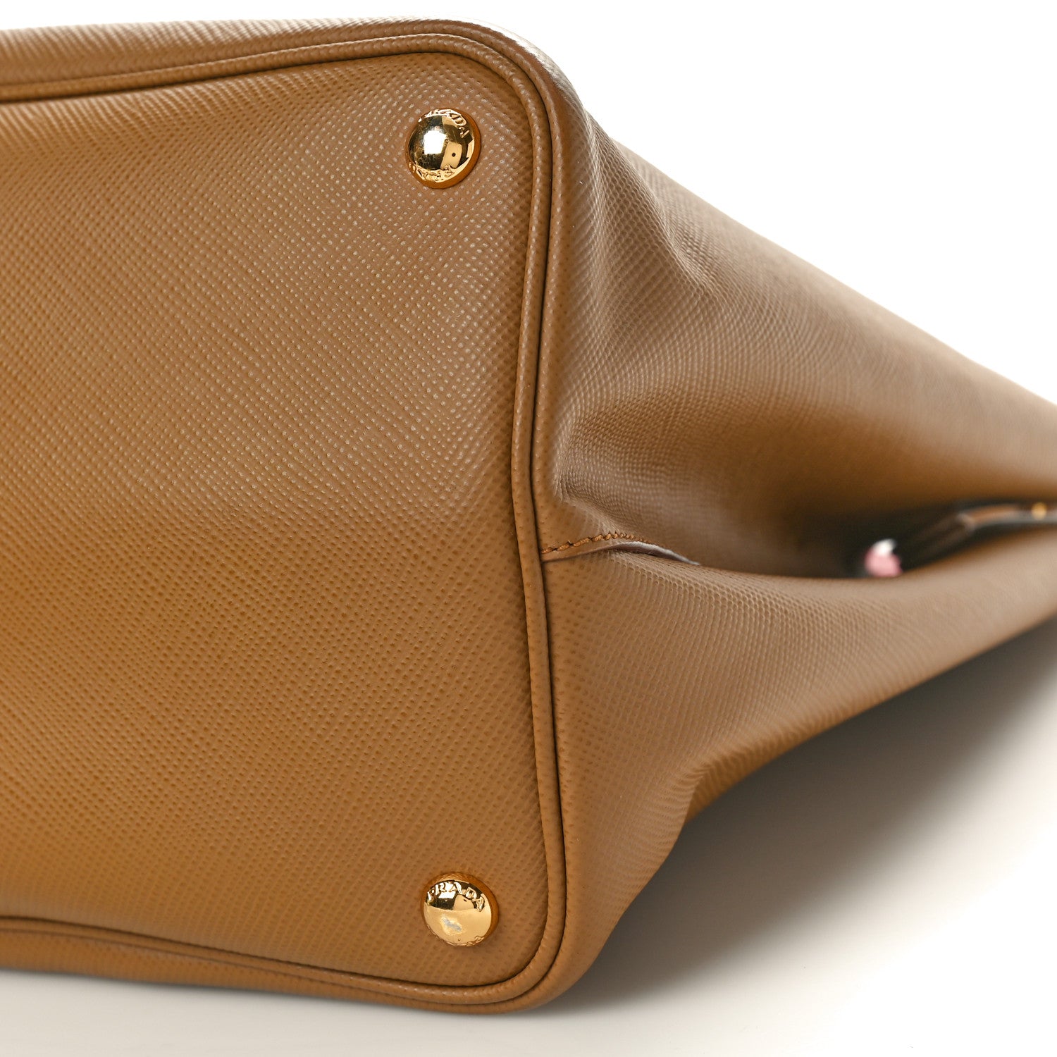 Prada Saffiano Cuir Large Double Bag Caramel Fuoco 10 of 10