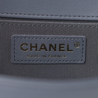 Chanel Calfskin Chevron Quilted Medium Boy Flap Dark Grey 6 of 11