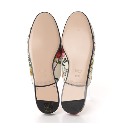 Gucci Canvas Flora Womens Princetown Slippers 36.5 White Multicolor 6 of 10