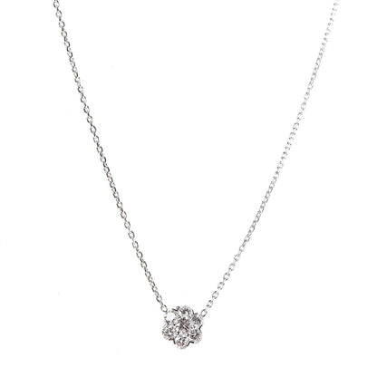 Van Cleef & Arpels 18K White Gold Diamond Large Fleurette Pendant Necklace 1 of 18