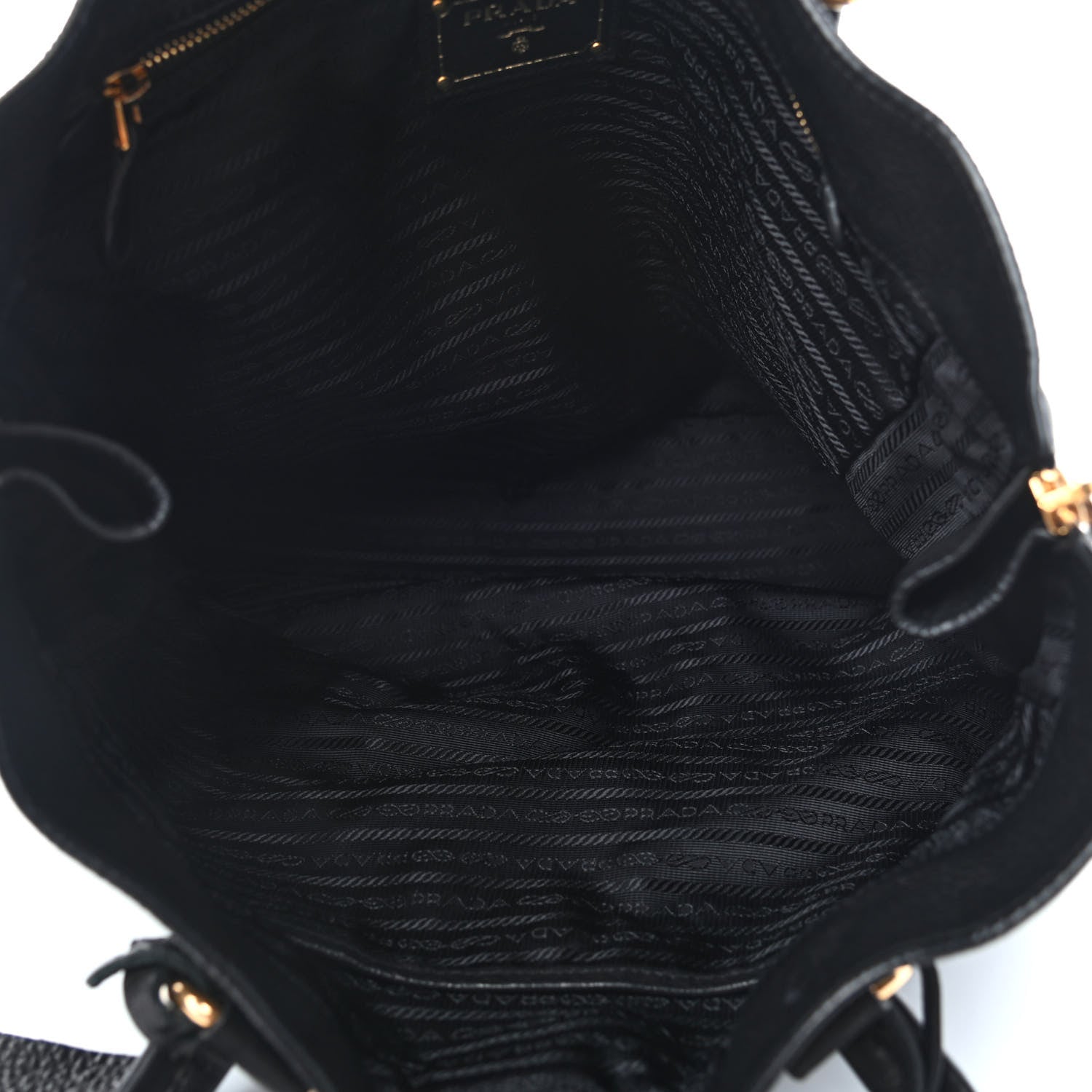 Prada Cervo Deerskin Side Zip Tote Black 5 of 9