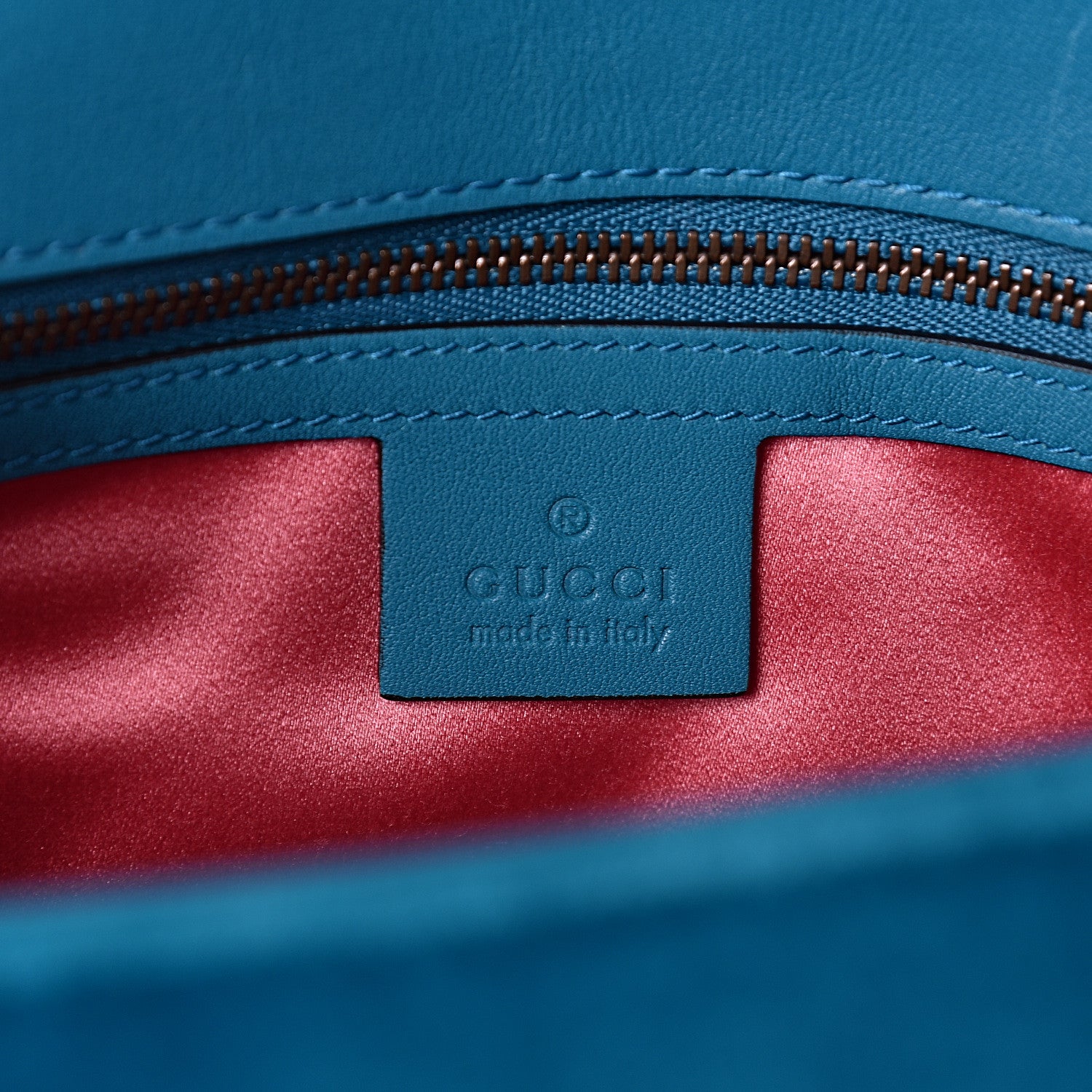 Gucci Velvet Matelasse Small GG Marmont Shoulder Bag Pavone Cyan 6 of 10