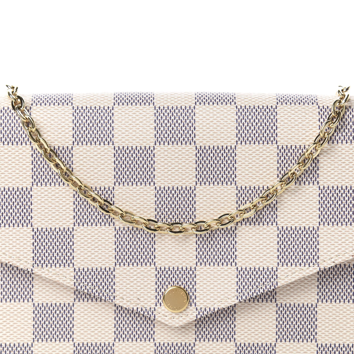 Louis Vuitton Damier Azur Pochette Felicie Chain Wallet Rose Ballerine 10 of 10