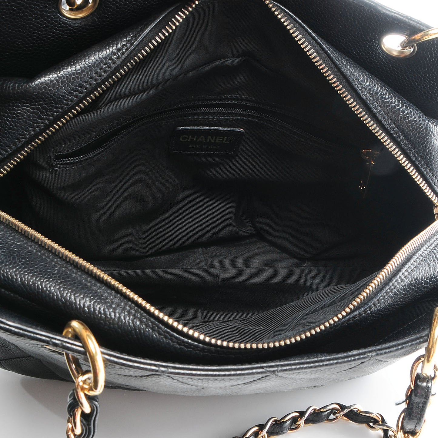 Caviar Quilted Petit Timeless Tote PTT Black