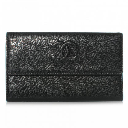 Chanel Caviar CC Large Flap Wallet Black 1 of 8