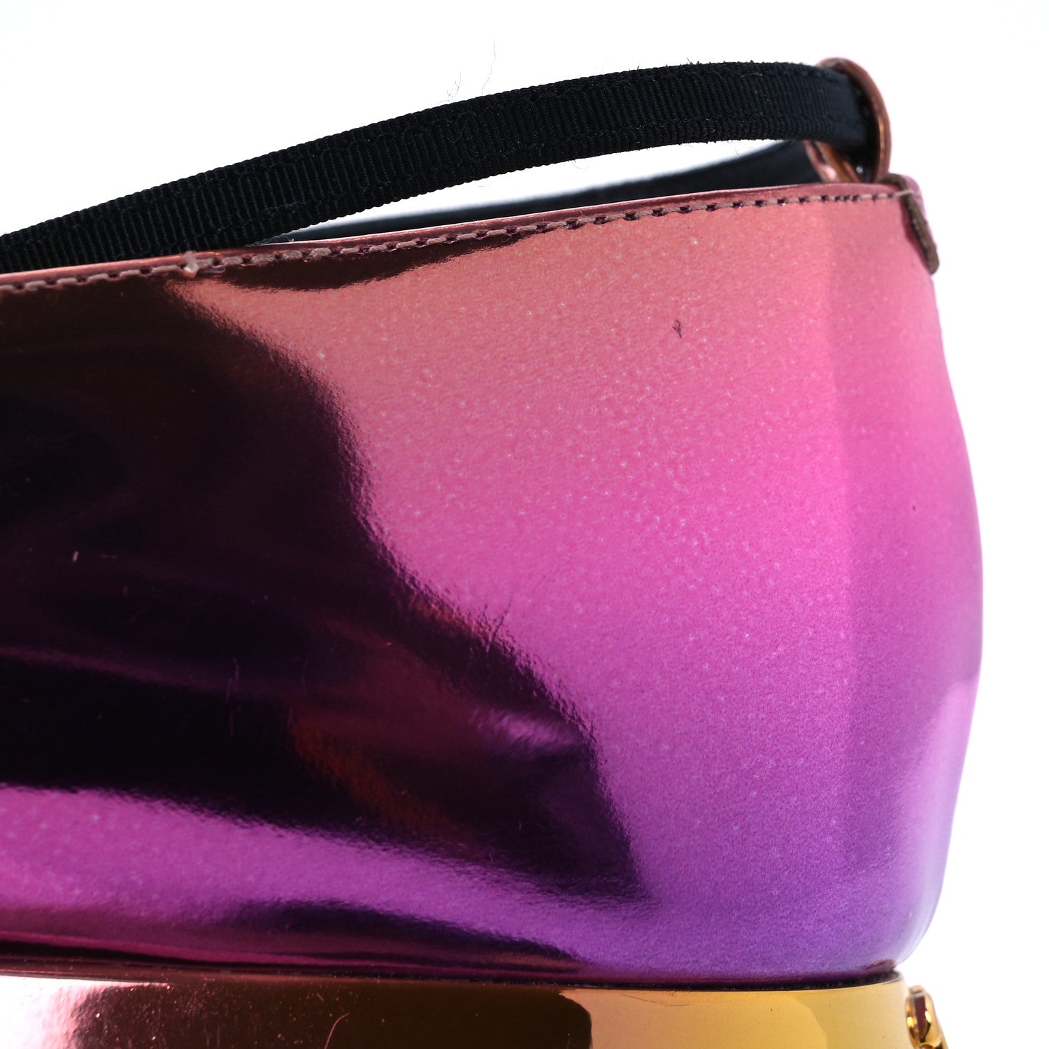 Chanel Laminated Calfskin Grosgrain Cap Toe CC Flats 36.5 Pink Orange Yellow Black 10 of 12