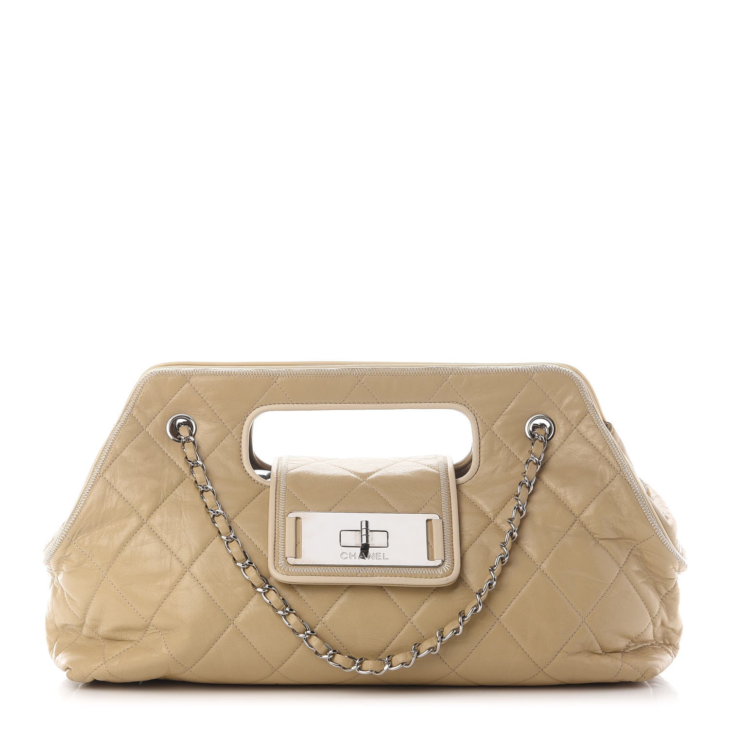 Chanel Lambskin Quilted East West Accordion Flap Beige 1 of 9