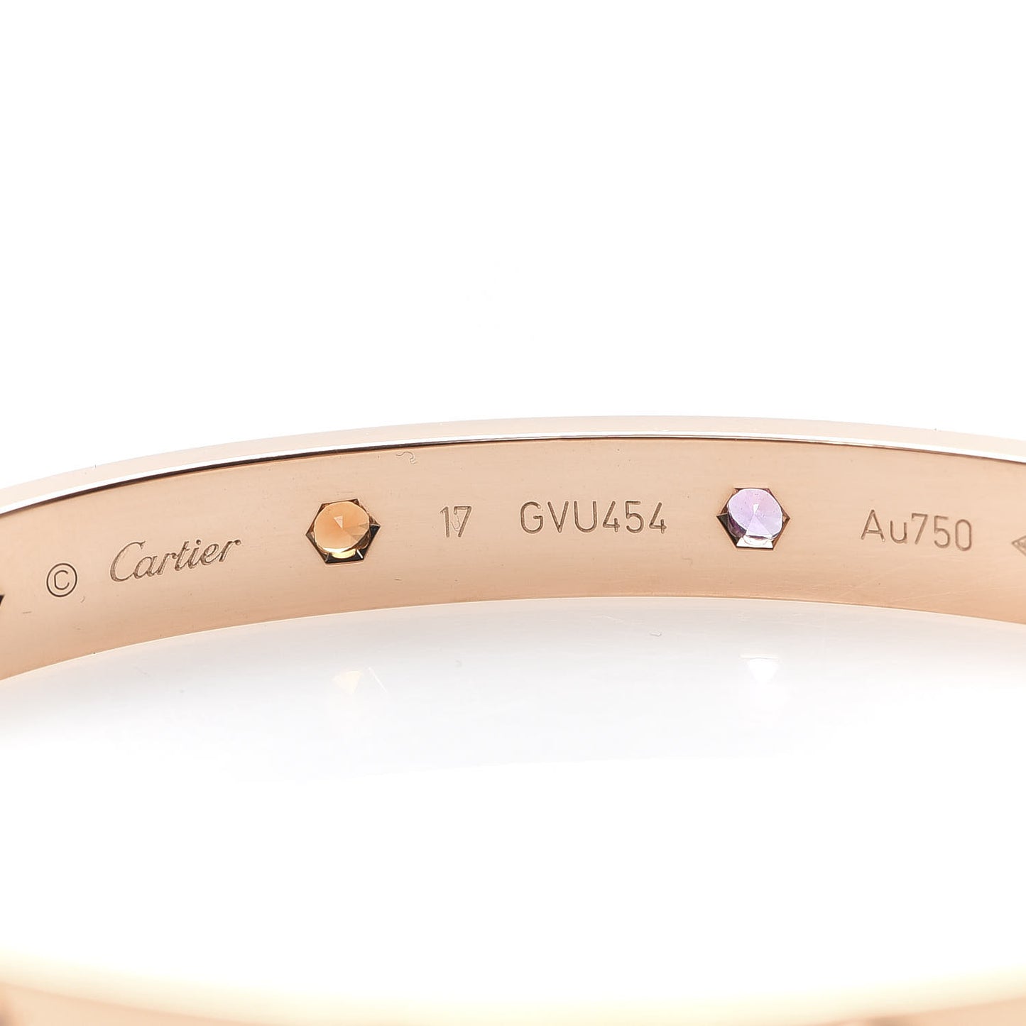 18K Pink Gold Sapphire Garnet Amethyst LOVE Bracelet 17