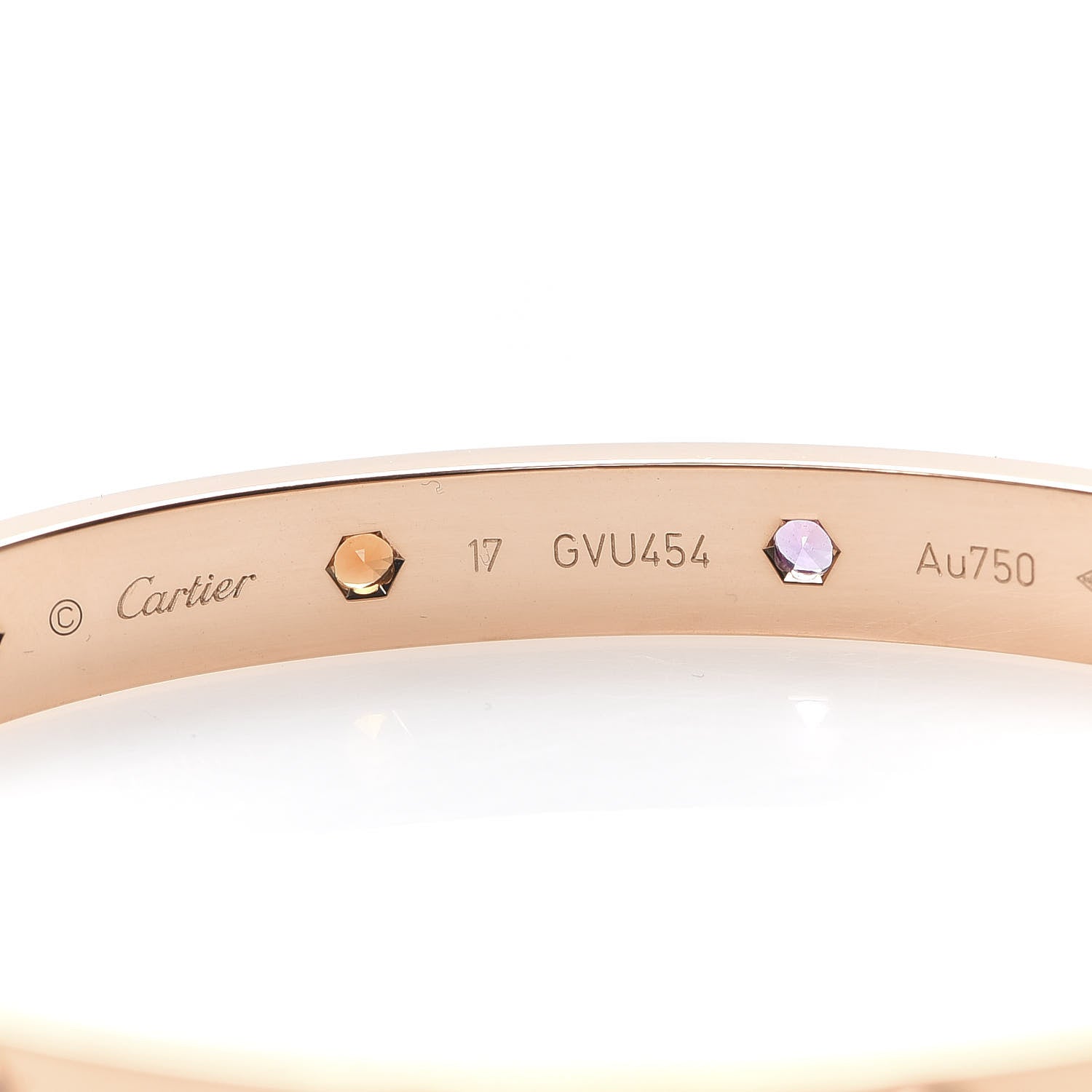 Cartier 18K Pink Gold Sapphire Garnet Amethyst LOVE Bracelet 17 5 of 7