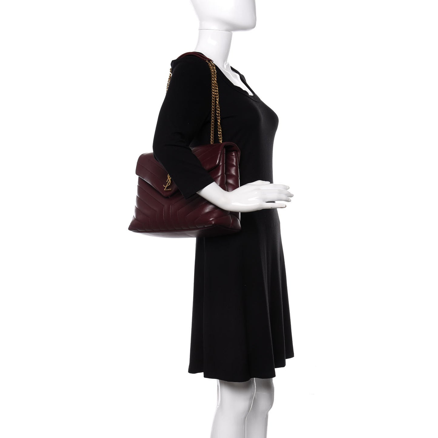 Calfskin Y Quilted Monogram Medium Loulou Chain Satchel Palissandre