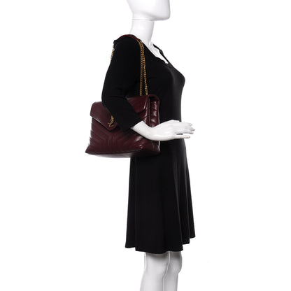 Saint Laurent Calfskin Y Quilted Monogram Medium Loulou Chain Satchel Palissandre 2 of 10