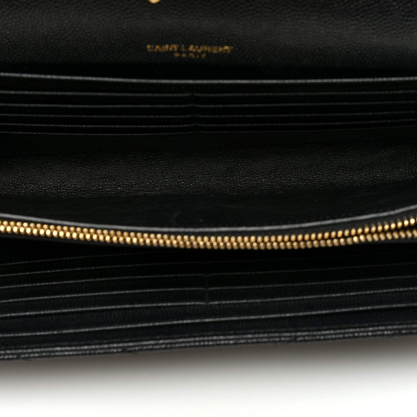 Grain De Poudre Matelasse Chevron Monogram Chain Wallet Black