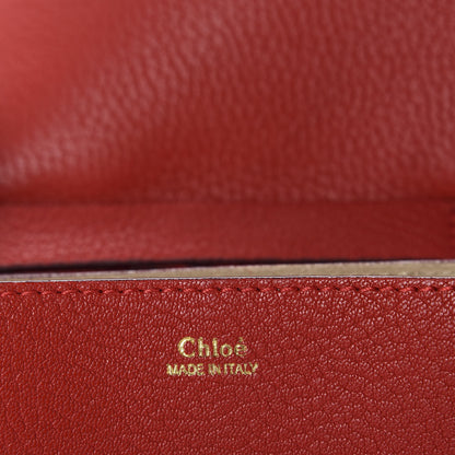 Chloe Grained Lambskin Mini Drew Shoulder Bag Plaid Red 8 of 11