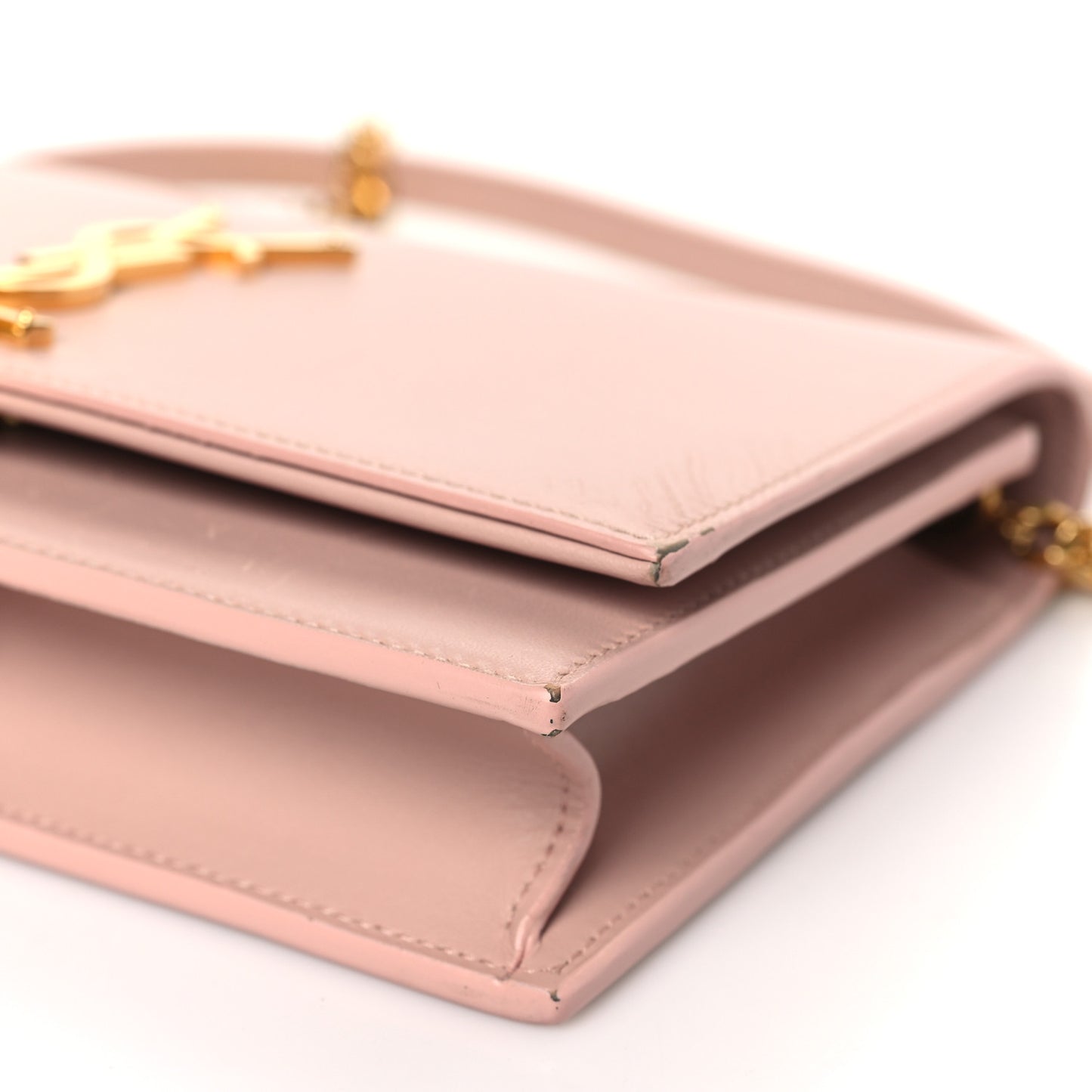 Smooth Calfskin Classic Monogram Kate Tassel Chain Wallet Pale Pink