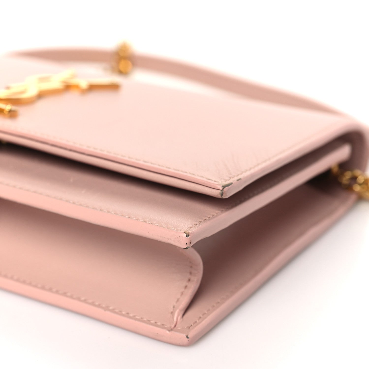 Saint Laurent Smooth Calfskin Classic Monogram Kate Tassel Chain Wallet Pale Pink 9 of 14