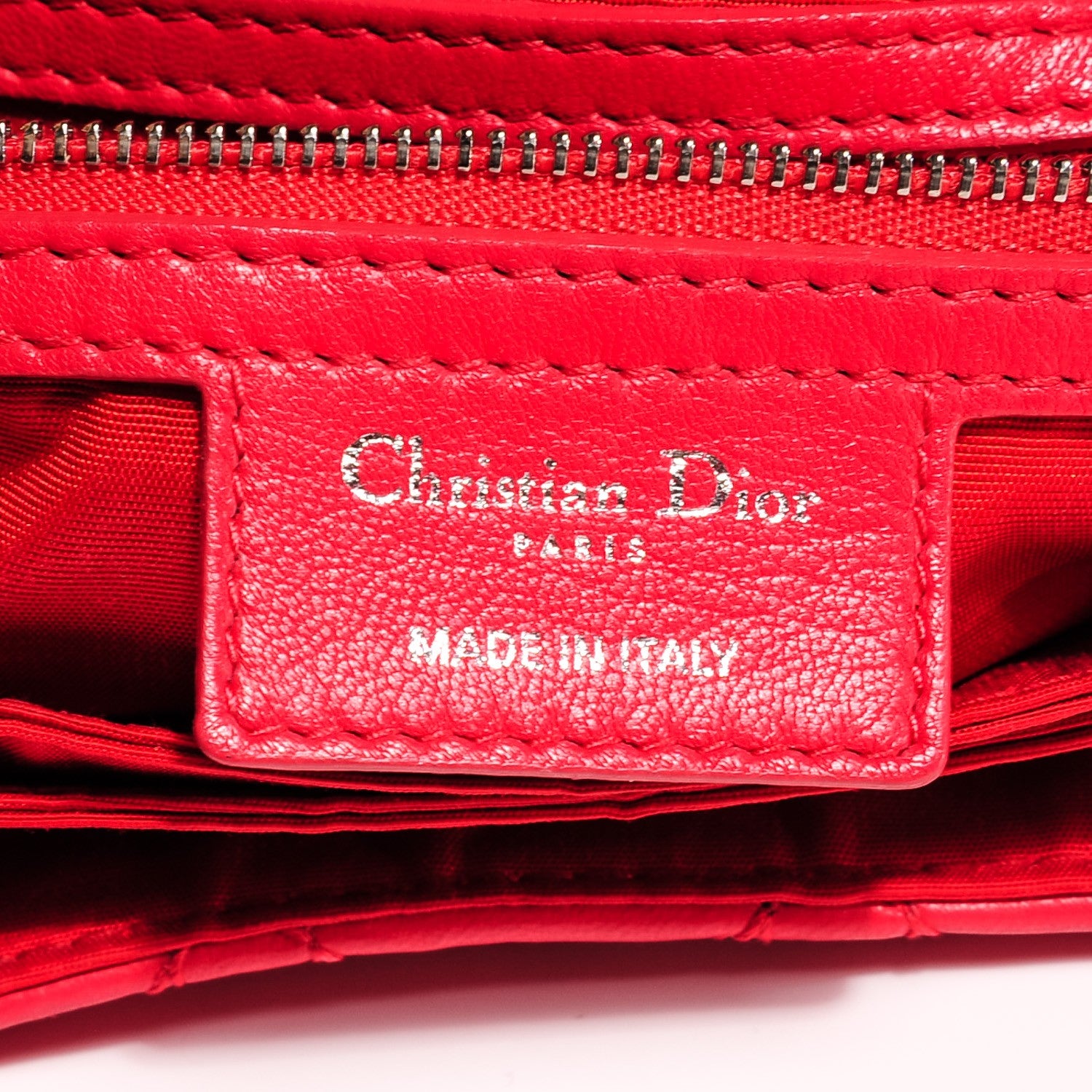 Christian Dior Lambskin Cannage New Lock Flap Bag Geranium 6 of 8