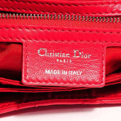 Christian Dior Lambskin Cannage New Lock Flap Bag Geranium 6 of 8