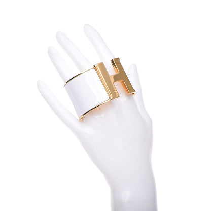 Hermes Enamel Extra Wide Clic Clac H Bracelet PM White 2 of 6