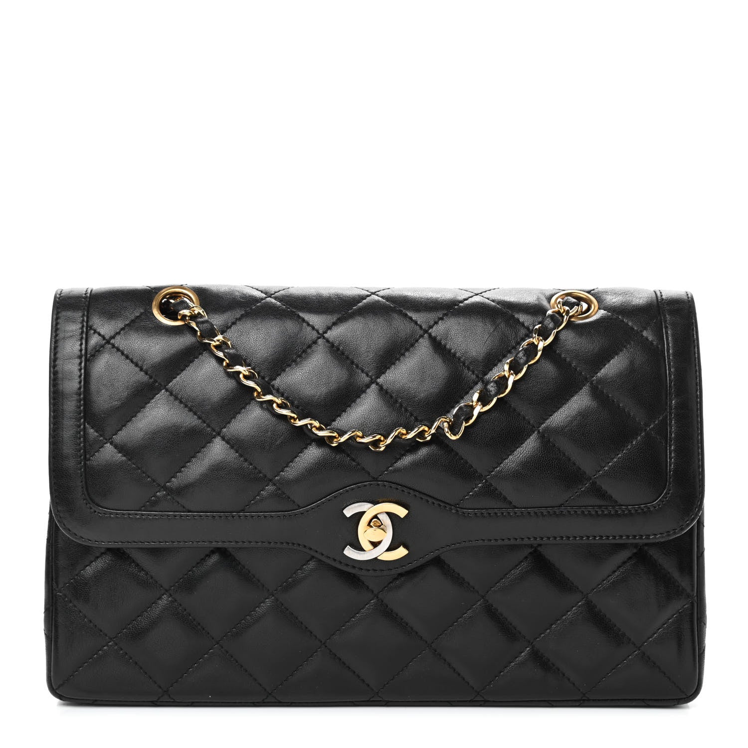 Chanel Lambskin Quilted Medium Double Flap Bag Black 1 of 9