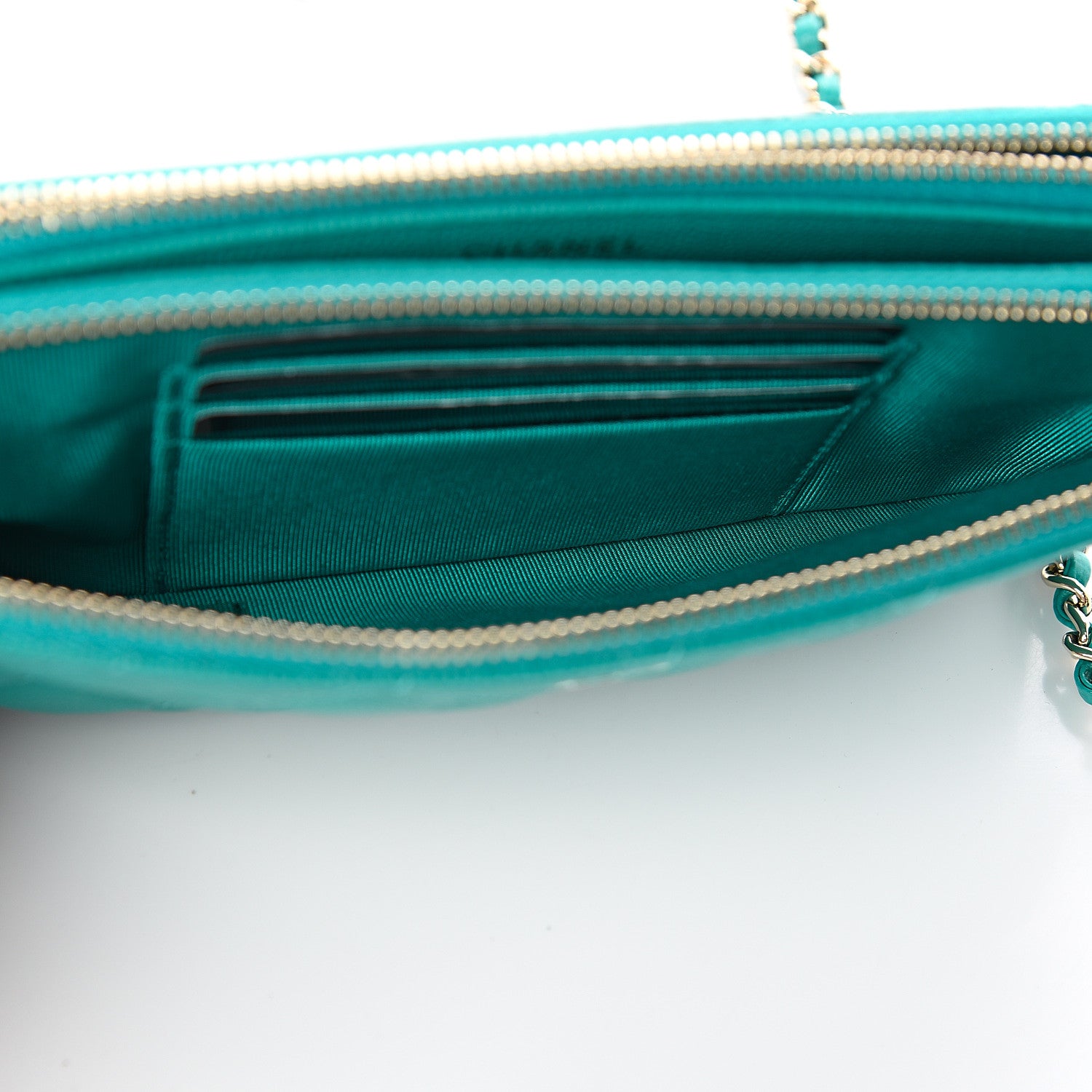 Chanel Caviar Quilted Small Clutch With Chain Turquoise 6 of 12