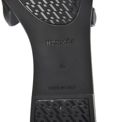 Hermes Rubber Aloha Sandals 38 Black 7 of 8