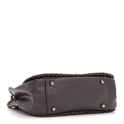 Chanel Calfskin Quilted Small CC Enchained Accordion Flap Purple 4 of 13