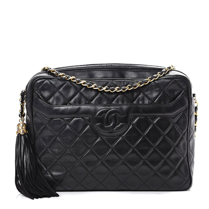 Chanel Lambskin Quilted CC Tassel Camera Case Black 1 of 13