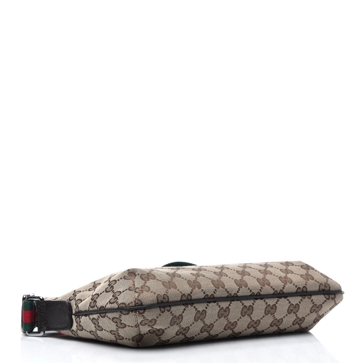 Monogram Web Small Flat Messenger Crossbody Dark Brown