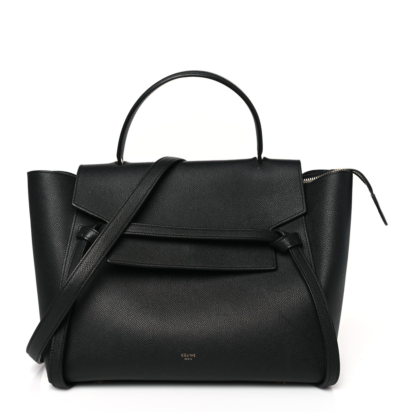 Grained Calfskin Mini Belt Bag Black