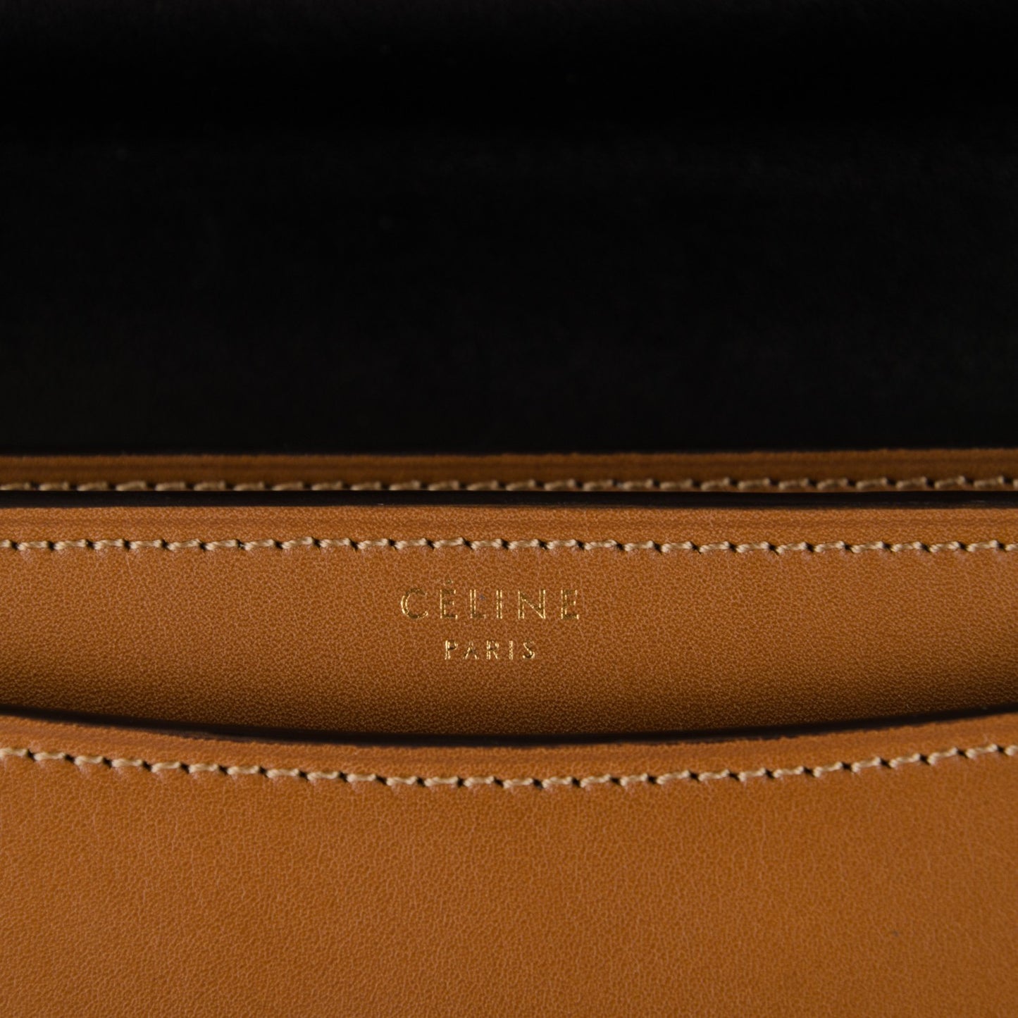 Smooth Calfskin Bi-Color Large Case Camel