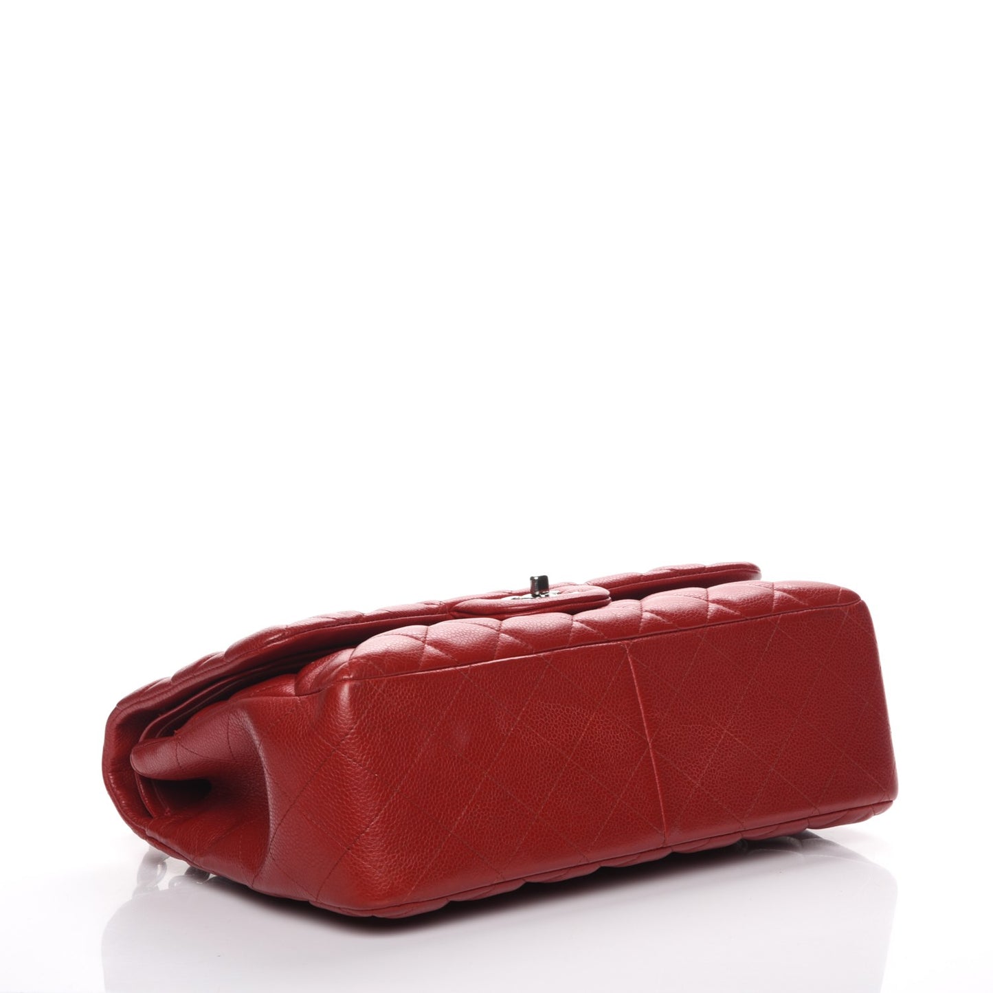 Caviar Quilted Jumbo Double Flap Red