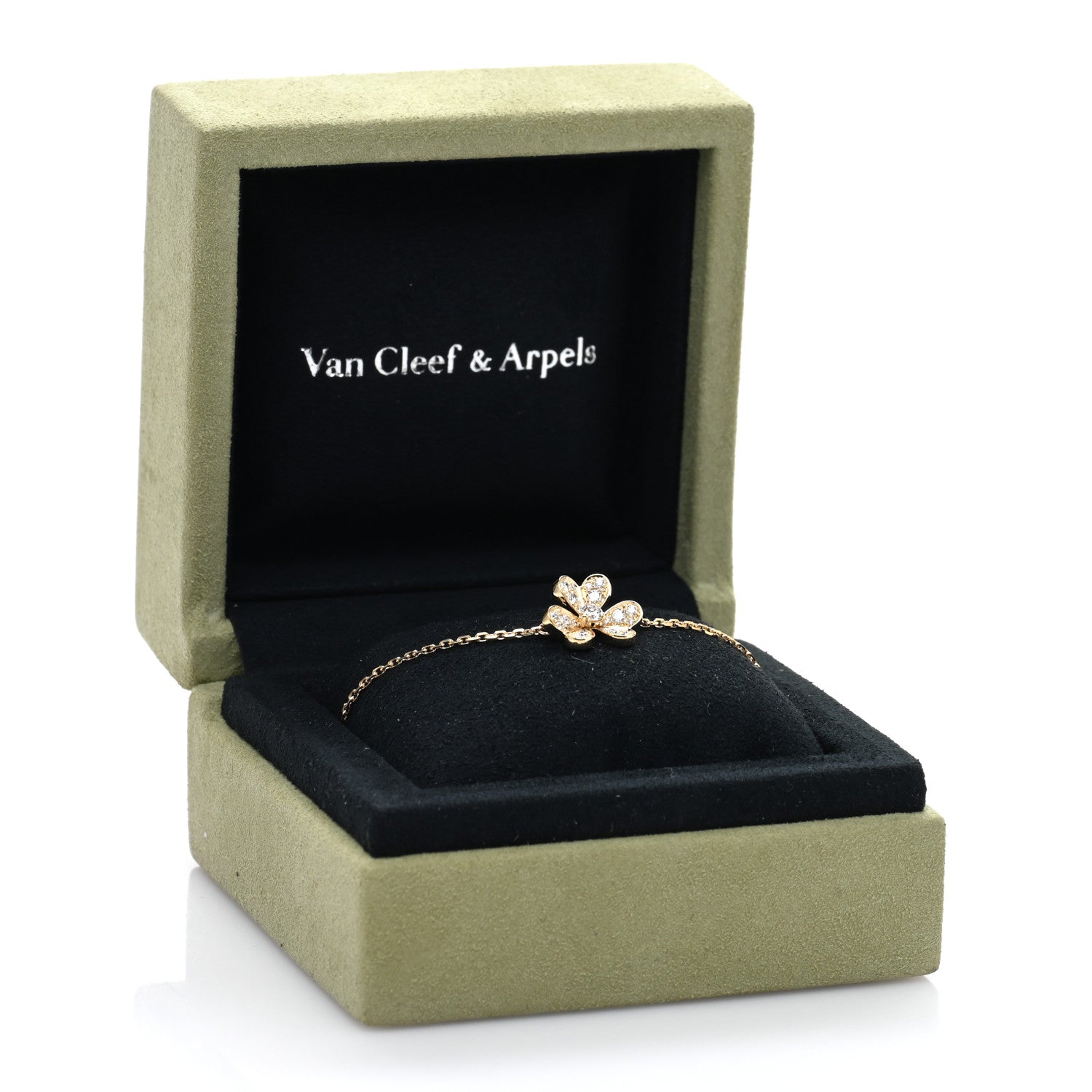 Van Cleef & Arpels 18K Yellow Gold Diamond Mini Frivole Pave Bracelet 4 of 4