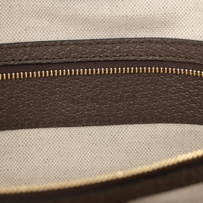 Gucci Monogram Jumbo GG Textured Dollar Calfskin Web Medium Ophidia Shopping Tote Camel Ebony 7 of 10