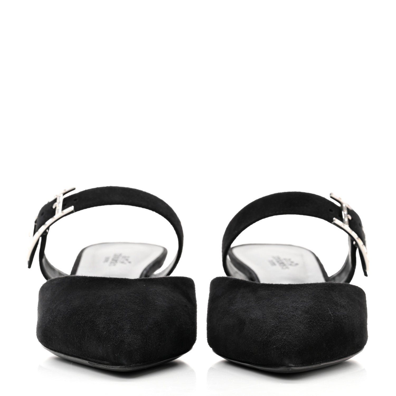 Hermes Suede Goatskin Blink Mules 39 Black 2 of 7
