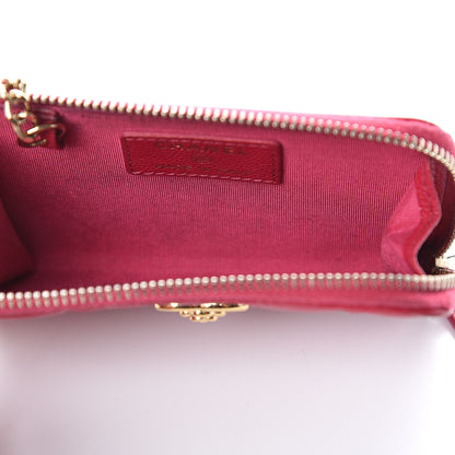Chanel Caviar Camellia Embossed Key Holder Case Fuchsia 4 of 6
