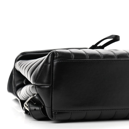 Saint Laurent Calfskin Y Quilted Monogram Small Loulou Backpack Black 9 of 10