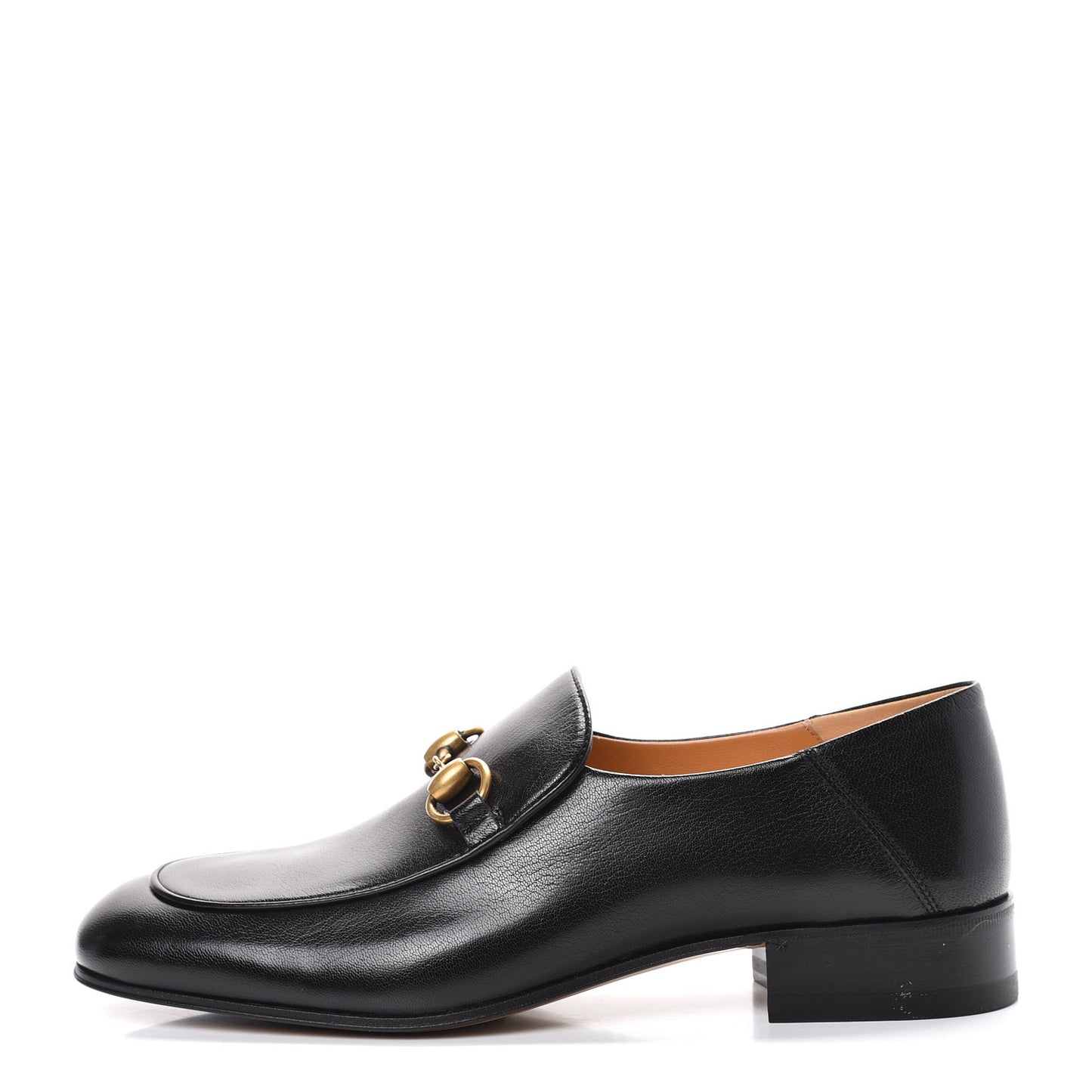 Goatskin Womens Horsebit Mid-Heel Loafers 39 Black