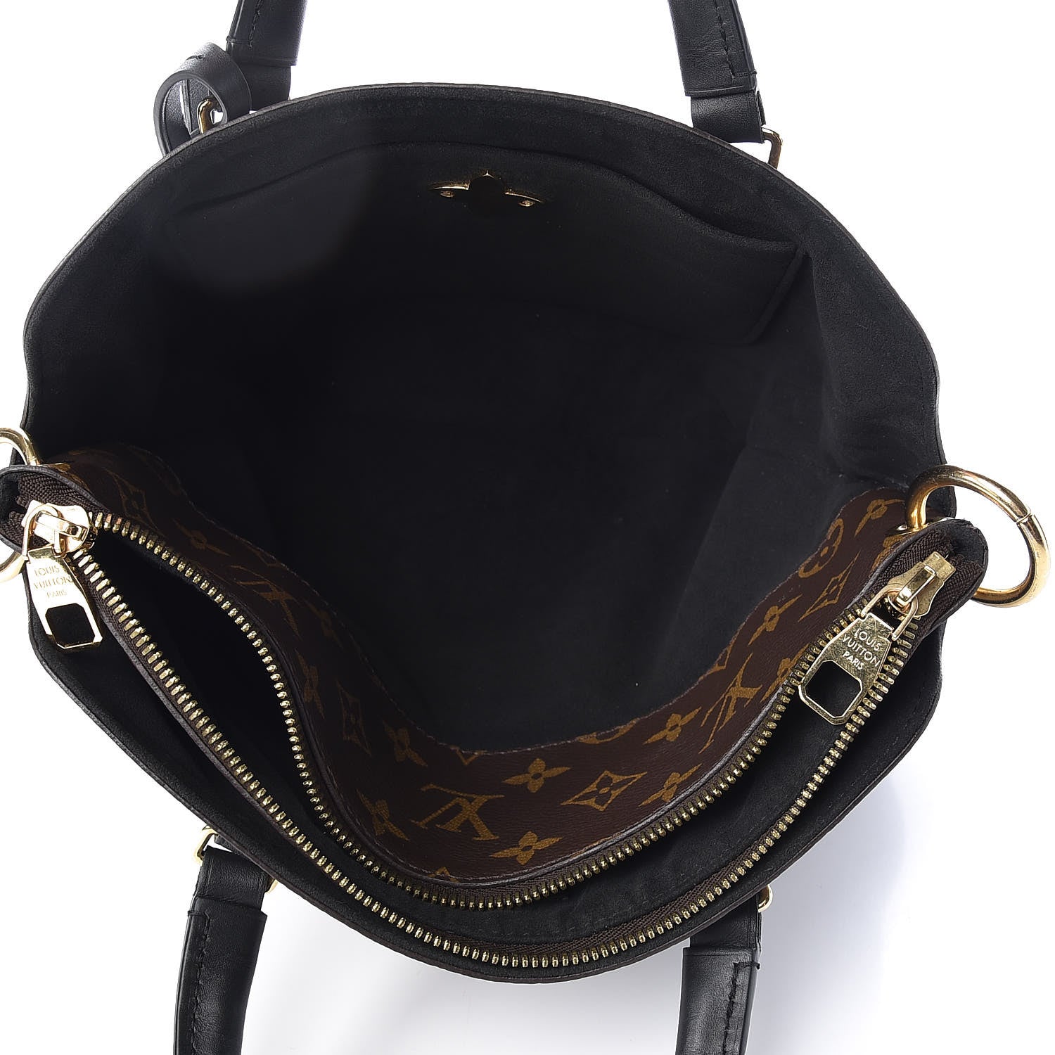 Louis Vuitton Monogram Flower Zipped Tote PM Black 7 of 14