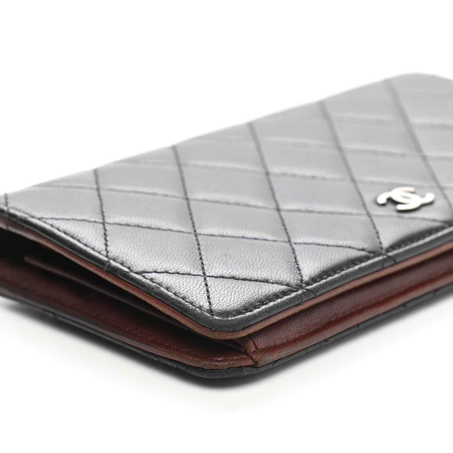 Chanel Lambskin Quilted Yen Wallet Black 10 of 16